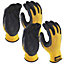 2 x Dewalt DPG70L EU Yellow Knit Back Latex Gloves - Large DEWGRIPPER