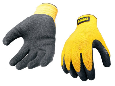 2 x Dewalt DPG70L EU Yellow Knit Back Latex Gloves - Large DEWGRIPPER - 3