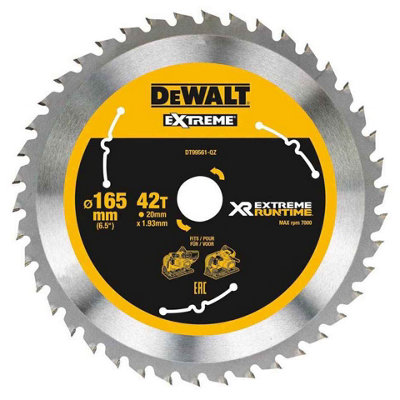 2 X Dewalt DT99561 165mm x 20mm 42T Extreme Runtime FlexVolt Plunge Saw Blade DCS520 - 3