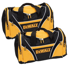 2 x Dewalt Tool Bag 8" 46cm Toolbag Yellow Black Open Top DIY Gym Tools Holdall