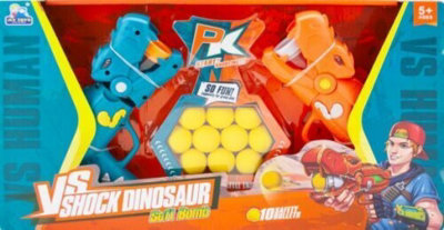 2 X Dinosaur Shape Shooter Blaster Soft Bullet Darts Kids Fun Toy Xmas Gift New