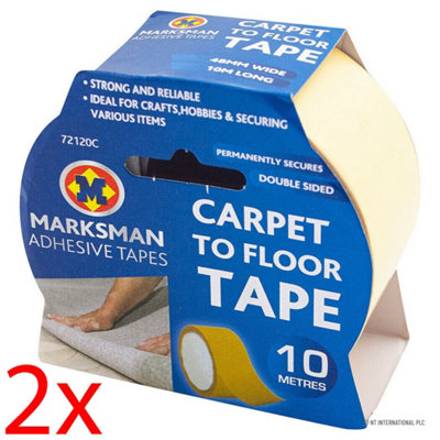 Sussexhome Double Sided Carpet Tape - Strong Adhesive and Heavy Duty Stickers 1.97 inch x 32.8 yd, White