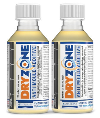 2 x Dryzone Anti-Mould Additive 100ml Concentrate to Make 10L of Emulsion, Vinyl, Silk or Matt Paint