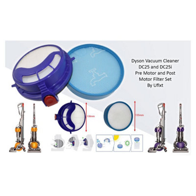 2 x Dyson DC25 and DC25i Pre Motor and Post Motor Filter Set by Ufixt