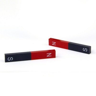 2 x Educational Alnico Bar Magnet for Science, Education, Experiments - North & South Identified - 11mm x 6mm x 75mm