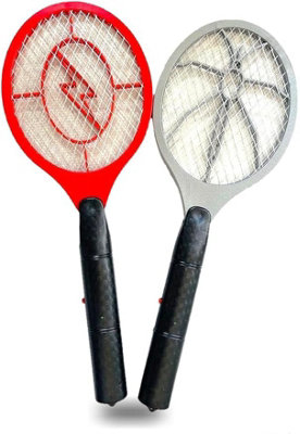 2 x Electronic Bug Swatter Red and Grey