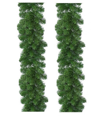 2 x Everlands Plain Artificial Christmas Imperial garland indoor and outdoor 270cm x 20cm