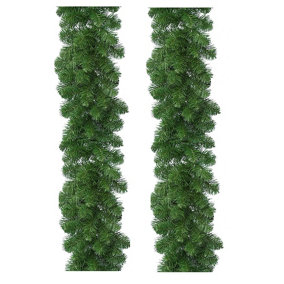 2 x Everlands Plain Artificial Christmas Imperial garland indoor and outdoor 270cm x 20cm