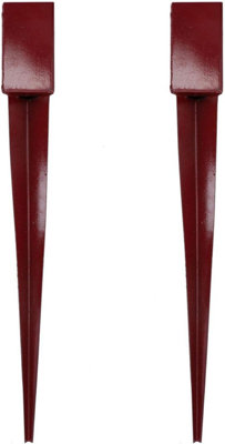 2 x Fence Post Holder Support with Drive down Spike for Posts 75mm x 75mm