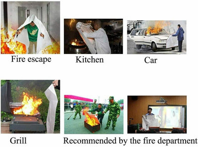 2 X Fire Blanket Home Safety 1m X 1m Quick Release Protection Kitchen Office Bag