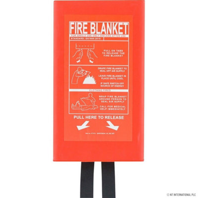 2 X Fire Blanket Home Safety 1m X1m Quick Release Protection Kitchen Office Case