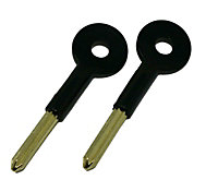 2 x fiXte Universal Brass Bolt Key Security Rack Door Star Key Lock for Doors and Windows 80mm Key Length 30mm