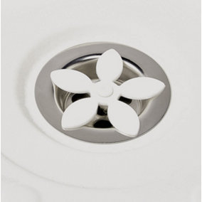 2 x Flower Shaped Plug Covers - Keep Bath, Shower & Sink Plug Hole Drains Clean & Blockage Free