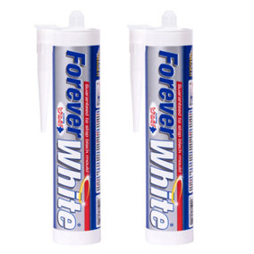 2 x Forever White Anti Mould Anti Bacterial Silicone Cartridge Tube 310ml