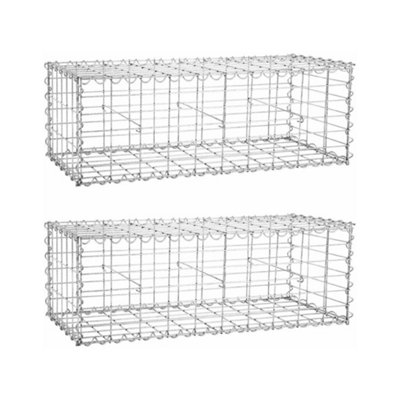 2 x Gabion Stone Wire dia 4mm Mesh size 10 x 5cm Galvanized 100 x 30 x 30cm GGB233 (2 x GGB133) - 3