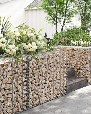 2 x Gabion Stone Wire dia 4mm Mesh size 10 x 5cm Galvanized 100 x 80 x 30cm GGB283 (2 x GGB183)