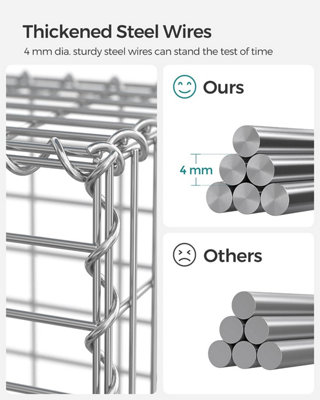 2 x Gabion Stone Wire dia 4mm Mesh size 10 x 5cm Galvanized 100 x 80 x 30cm GGB283 (2 x GGB183) - 3