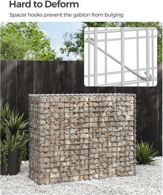 2 x Gabion Stone Wire dia 4mm Mesh size 10 x 5cm Galvanized 100 x 80 x 30cm GGB283 (2 x GGB183) - 4