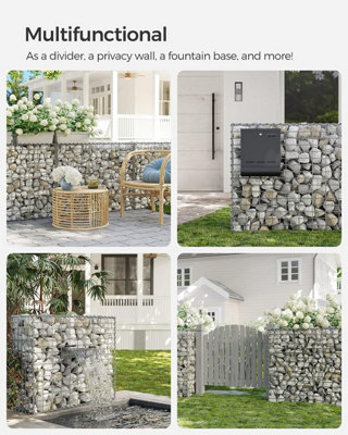 2 x Gabion Stone Wire dia 4mm Mesh size 10 x 5cm Galvanized 100 x 80 x 30cm GGB283 (2 x GGB183) - 6