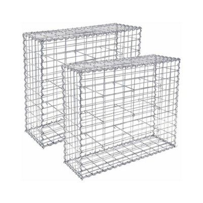 2 x Gabion Stone Wire dia 4mm Mesh size 10 x 5cm Galvanized 100 x 80 x 30cm GGB283 (2 x GGB183) - 7