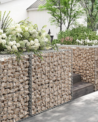 2 x Gabion Stone Wire dia 4mm Mesh size 10 x 5cm Galvanized 100 x 95 x 30cm GGB293 (2 x GGB193)
