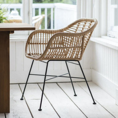 2 x Garden Trading Hampstead Dining Chairs PE Bamboo Indoor Outdoor Patio Bistro DIY at B Q