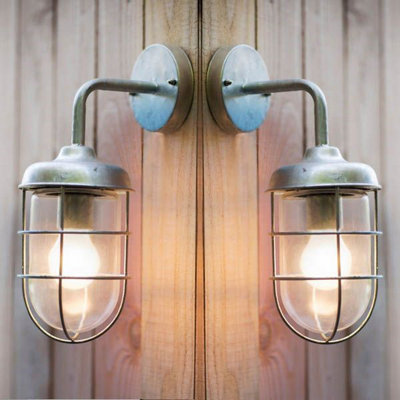 2 x Garden Trading St Ives Harbour Nautical Mains Garden Wall Light Fishermans