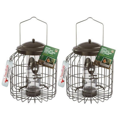 2 x Gardman Heavy Duty Squirrel Proof Fort Wild Bird Seed Feeder Steel A01820