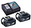 2 x Genuine Makita 18V 5.0Ah LXT Lithium Battery BL1850 + DC18RC Fast Charger