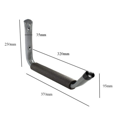 2 x Giant Heavy Duty Padded Storage Hooks 370mm Wall Mounted - 3