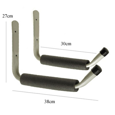 2 x Giant Heavy Duty Storage Hooks Wall Mounted Ladder Bike Garage Padded Hook - 3