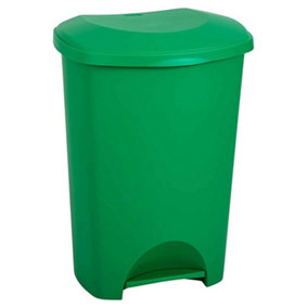 2 x Green 50L Recycling Commercial Medical Utility Waste Trash Pedal Bins With Hands Free Foot Pedal Operation