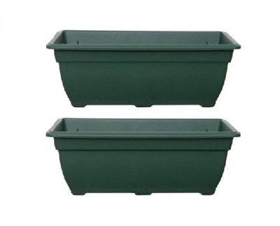 2 x Green Bell Trough Planter 50cm