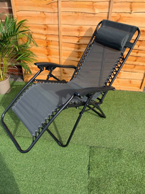 2 x Grey Zero Gravity Chair Lounger - 3