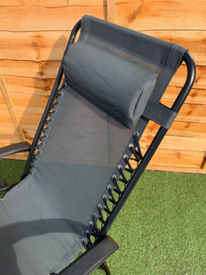 2 x Grey Zero Gravity Chair Lounger - 4