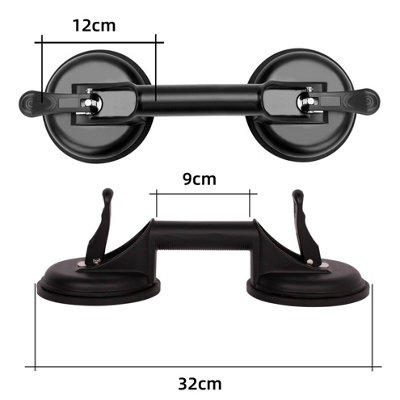 2 x Heavy Duty Dual Aluminium Suction Cup Lifter Glass Puller Bodywork