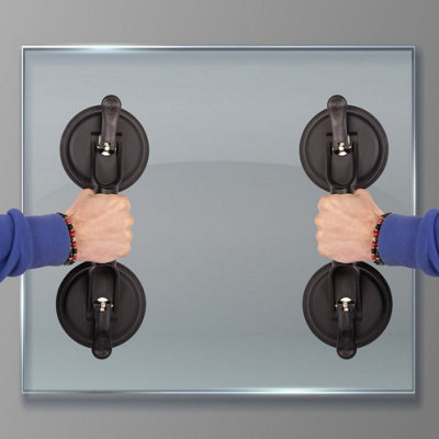 2 x Heavy Duty Dual Aluminium Suction Cup Lifter Glass Puller Bodywork