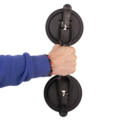 2 x Heavy Duty Dual Aluminium Suction Cup Lifter Glass Puller Bodywork