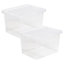 2 x Heavy Duty Multipurpose 45 Litre Home Office Clear Plastic Storage Containers With Lids