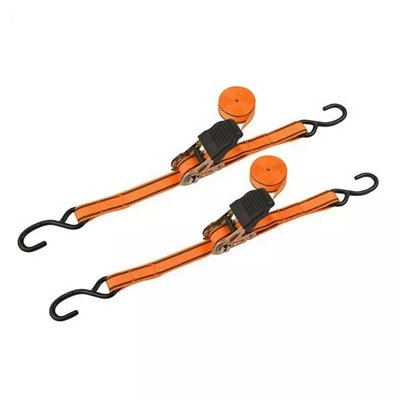 2 x Heavy Duty Ratchet Tie Down Straps 5 Metre x 25mm For Recovery, Truck & Trailer Use