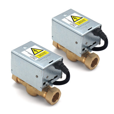 2 x Honeywell Home V4043H 1056 - 2 Port Motorised Zone Valve 22mm V4043H1056 (272848) (Twin Pack)