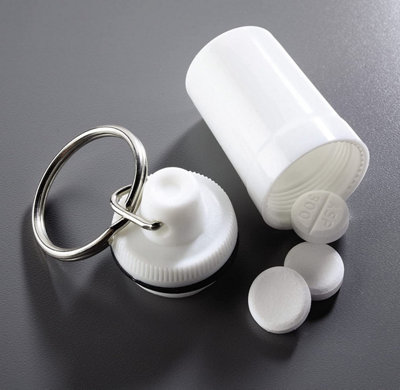 2 x Keyring Pill Holders Portable Mini Travel Storage Boxes with