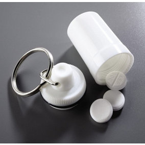 2 x Keyring Pill Holders - Portable Mini Travel Storage Boxes with Secure Screw Lid for Storing Medication, Tablets or Sweeteners