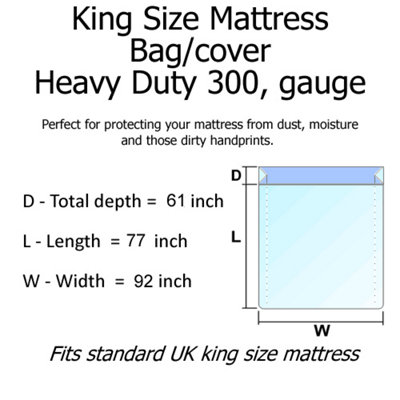 2 X KING SIZE BED HEAVY DUTY MATTRESS PROTECTOR DUST REMOVAL COVER STORAGE BAG