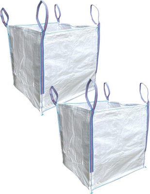 2 x LARGE Bulk Bag - 90x90x90cm - Heavy Duty Skip Bag - Ton Bag - Tonne ...