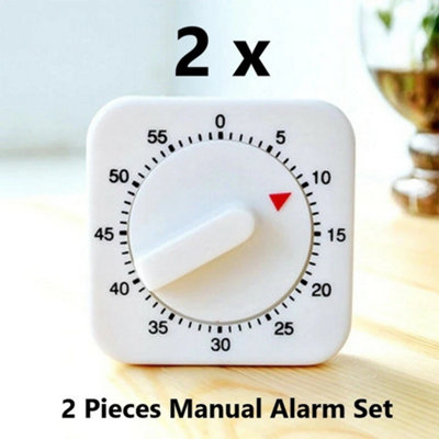 2 x Large Manual Kitchen Egg Cooking Baking Timer 60 minute Count Down ...