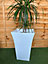 2 x Large White Milano 10101801205 Upright Planter