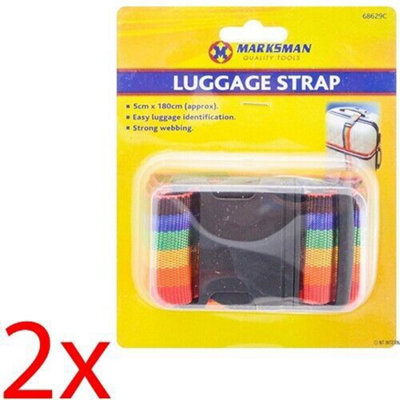 2 X Luggage Strap Adjustable Straps Baggage Tie Down Suitcase Strong Travel Easy