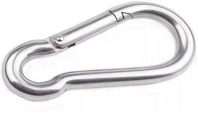 2 x M5 x 50mm Snap Hooks Carabiner Heavy Duty BZP Hook Keychain Clips - 3