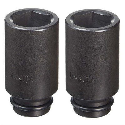 2 x Makita 134847-1 1/2" 30mm Impact Socket 75mm Long